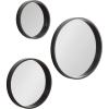 imageKate and Laurel Travis Modern Round Wall Mirror Set Set of 3 Varying Sizes Black Decorative ThreePiece Circle Mirror Set for Use as Bathroom Mirror Decor or Gallery Wall MirrorsBlack