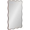 imageKate and Laurel Viona Modern Scalloped Rectangle Panel Mirror 18 x 48 Gold Decorative Wavy FullBody Mirror with Unique Rippled Edge for Use as Entryway Wall DecorBronze