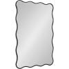 imageKate and Laurel Viona Modern Scalloped Rectangle Panel Mirror 18 x 48 Gold Decorative Wavy FullBody Mirror with Unique Rippled Edge for Use as Entryway Wall DecorBlack