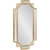 imageKate and Laurel Viona Modern Scalloped Round Mirror 32 Inch Diameter Bronze Decorative Circle Bathroom Mirror for Over Sink with Unique Rippled Edge for Wavy Wall Decor AccentGold