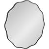 imageKate and Laurel Viona Modern Scalloped Round Mirror 32 Inch Diameter Bronze Decorative Circle Bathroom Mirror for Over Sink with Unique Rippled Edge for Wavy Wall Decor AccentBlack