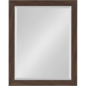 imageDesignOvation Beatrice Framed Decorative Rectangle Wall Mirror 27x39 Rustic BrownWalnut Brown