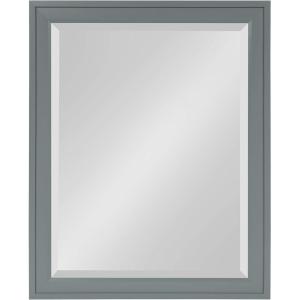 imageDesignOvation Bosc Framed Decorative Rectangle Wall Mirror 22 x 28 Gray Transitional Rectangular Vanity Mirror for Use as Bathroom Mirror for Over Sink or Refined Entryway MirrorGrey