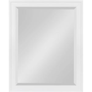 imageDesignOvation Bosc Framed Decorative Rectangle Wall Mirror 22 x 28 Gray Transitional Rectangular Vanity Mirror for Use as Bathroom Mirror for Over Sink or Refined Entryway MirrorWhite