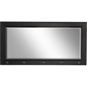 imageDesignOvation Kate and Laurel Pub Mirrors with 5 Metal Hooks WhiteBlack