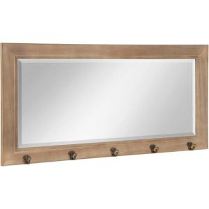 imageDesignOvation Kate and Laurel Pub Mirrors with 5 Metal Hooks WhiteGrey
