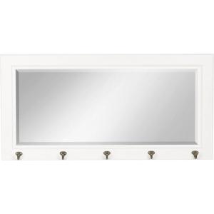 imageDesignOvation Kate and Laurel Pub Mirrors with 5 Metal Hooks WhiteWhite
