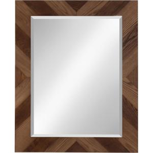 imageDesignOvation Rost Pieced Wood Framed Wall Accent Mirror 235x295 WhiteBrown