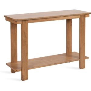 imageKate and Laurel Foxford Tiered Rectangle Console Table 42 x 14 x 30 Walnut Brown Transitional TwoTier Wood Entryway Table with Storage for Use as Living Room Behind Couch TableNatural