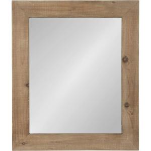 imageKate and Laurel Garvey Wood Framed Wall Mirror 36x30 Rustic WhiteRustic Brown