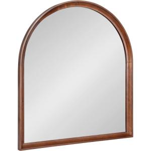 imageKate and Laurel Hatherleigh Vintage Arched Wooden Wall Mirror 24 x 36 Antique Gold Decorative Arch Mirror for Use as Vanity Bathroom Mirror or Fireplace Mantel MirrorWalnut Brown