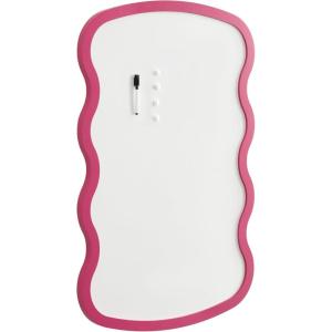 imageKate and Laurel Holbrook Wavy Magnetic Dry Erase Board with Marker and Four Magnets 24 x 36 Bright Pink Decorative Wall Organization White Board for Use as Bedroom or Dorm Room DecorPink
