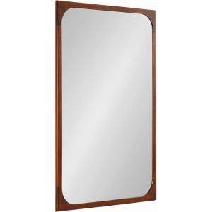 imageKate and Laurel Kenai Modern Rectangle Wooden Wall Mirror 24 x 36 Walnut Brown Decorative Wood Rectangular Mirror for Use as Bathroom Vanity Mirror or in Living Room Entryway or BedroomWalnut Brown