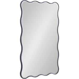 imageKate and Laurel Viona Modern Scalloped Rectangle Panel Mirror 18 x 48 Gold Decorative Wavy FullBody Mirror with Unique Rippled Edge for Use as Entryway Wall DecorNavy Blue
