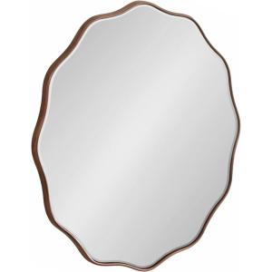 imageKate and Laurel Viona Modern Scalloped Round Mirror 32 Inch Diameter Bronze Decorative Circle Bathroom Mirror for Over Sink with Unique Rippled Edge for Wavy Wall Decor AccentBronze