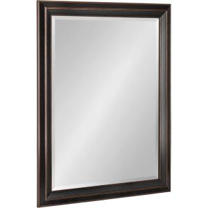 imageKate and Laurel Whitley Traditional Framed Wall Mirror 24 x 34 White Coastal Rectangle Bathroom Mirror with Transitional Profile and Beveled Edge DesignBronze