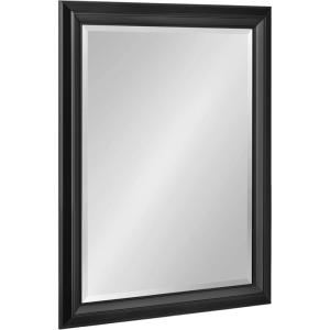 imageKate and Laurel Whitley Traditional Framed Wall Mirror 24 x 34 White Coastal Rectangle Bathroom Mirror with Transitional Profile and Beveled Edge DesignBlack