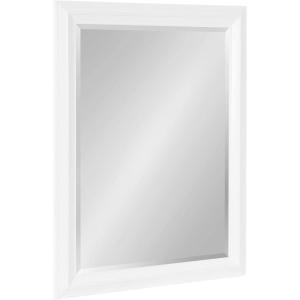 imageKate and Laurel Whitley Traditional Framed Wall Mirror 24 x 34 White Coastal Rectangle Bathroom Mirror with Transitional Profile and Beveled Edge DesignWhite