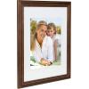 imageDesignOvation Kieva Solid Wood Picture Frames Gray 11x14 matted to 8x10 Pack of 4Brown