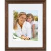 imageDesignOvation Kieva Solid Wood Picture Frames Gray 11x14 matted to 8x10 Pack of 4Brown