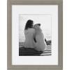 imageDesignOvation Kieva Solid Wood Picture Frames Gray 11x14 matted to 8x10 Pack of 4Grey