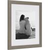 imageDesignOvation Kieva Solid Wood Picture Frames Gray 11x14 matted to 8x10 Pack of 4Grey