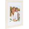 imageDesignOvation Kieva Solid Wood Picture Frames Gray 11x14 matted to 8x10 Pack of 4White