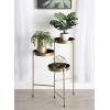 imageKate and Laurel Finn TriLevel Metal Plant Stand Bronze Decorative Hinged Tray Stand DisplayBlackGold