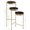 imageKate and Laurel Finn TriLevel Metal Plant Stand Bronze Decorative Hinged Tray Stand DisplayBlackGold