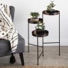imageKate and Laurel Finn TriLevel Metal Plant Stand Bronze Decorative Hinged Tray Stand DisplayBronze