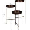 imageKate and Laurel Finn TriLevel Metal Plant Stand Bronze Decorative Hinged Tray Stand DisplayBronze