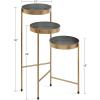 imageKate and Laurel Finn TriLevel Metal Plant Stand Bronze Decorative Hinged Tray Stand DisplayGoldGray