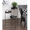 imageKate and Laurel Finn TriLevel Metal Plant Stand Bronze Decorative Hinged Tray Stand DisplayGray