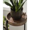 imageKate and Laurel Finn TriLevel Metal Plant Stand Bronze Decorative Hinged Tray Stand DisplayNaturalBlack
