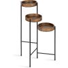 imageKate and Laurel Finn TriLevel Metal Plant Stand Bronze Decorative Hinged Tray Stand DisplayNaturalBlack