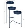 imageKate and Laurel Finn TriLevel Metal Plant Stand Bronze Decorative Hinged Tray Stand DisplayNavy Blue