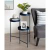 imageKate and Laurel Finn TriLevel Metal Plant Stand Bronze Decorative Hinged Tray Stand DisplayNavy Blue