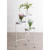 imageKate and Laurel Finn TriLevel Metal Plant Stand Bronze Decorative Hinged Tray Stand DisplayWhite