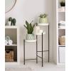 imageKate and Laurel Finn TriLevel Metal Plant Stand Bronze Decorative Hinged Tray Stand DisplayWhiteBlack