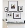 imageKate and Laurel Gallery Transitional Frame Set Set of 5 Rustic Brown Sophisticated Picture Frame Collage with Multiple Sizes IncludedBlack