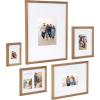 imageKate and Laurel Gallery Transitional Frame Set Set of 5 Rustic Brown Sophisticated Picture Frame Collage with Multiple Sizes IncludedNatural