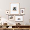 imageKate and Laurel Gallery Transitional Frame Set Set of 5 Rustic Brown Sophisticated Picture Frame Collage with Multiple Sizes IncludedNatural