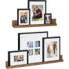imageKate and Laurel Gallery Transitional Frame and Shelf Set Set of 8 Rustic Brown and Black Sophisticated Picture Frame Collage with Multiple Sizes IncludedRustic BrownBlack