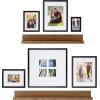 imageKate and Laurel Gallery Transitional Frame and Shelf Set Set of 8 Rustic Brown and Black Sophisticated Picture Frame Collage with Multiple Sizes IncludedRustic BrownBlack