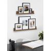 imageKate and Laurel Gallery Transitional Frame and Shelf Set Set of 8 Rustic Brown and Black Sophisticated Picture Frame Collage with Multiple Sizes IncludedRustic BrownBlack