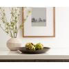 imageKate and Laurel Zandros Modern Round Carved Wood Tray 16 Inch Diameter Brown FoodSafe Serving Tray with Carved Pattern for Use as Ottoman Table Topper or Shallow Kitchen Fruit Bowl