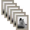 imageDesignOvation Kieva Solid Wood Picture Frame Distressed Soft White 8x10 Pack of 6Grey
