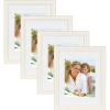 imageDesignOvation Kieva Solid Wood Picture Frames Gray 11x14 matted to 8x10 Pack of 4White