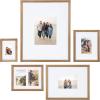 imageKate and Laurel Gallery Transitional Frame Set Set of 5 Rustic Brown Sophisticated Picture Frame Collage with Multiple Sizes IncludedNatural