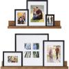 imageKate and Laurel Gallery Transitional Frame and Shelf Set Set of 8 Rustic Brown and Black Sophisticated Picture Frame Collage with Multiple Sizes IncludedRustic BrownBlack
